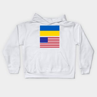 USA and Ukraine Flag Kids Hoodie